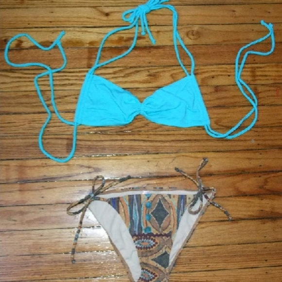 Victoria Secret Vintage Bandeau Boho String Bikini Set XS New - Picture 3 of 11